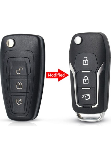 Turuncu Tarzı Keyyou Modifiye Katlanır Araba Anahtarlık Durumda Ford Focus 3 Fiesta Connect Mondeo C Max Düğmeleri Akıllı Anahtar (Yurt Dışından)
