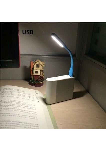 Koyu Mavi LED USB Lamba Kitap Işık Mini Taşınabilir USB LED Işık Güç Bankası Taşınabilir Dizüstü Bilgisayar LED Okuma Masası Işık USB Gece Işıkları (Yurt Dışından)