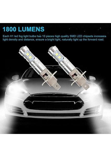 2 Adet H1 Beyaz LED Sis Far Ampul Süper Parlak 6000 K Xenon Halojen Far Drl Sis Sürüş Işık Için Yüksek Düşük Işın Lambası (Yurt Dışından)