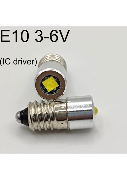 6 Adet Lot Tarzı E10 3-6V P13.5S E10 3W 3V 4.5V 6V LED Lamba Ampul El Feneri Yedek Ampul Torch Acil Durum Ampulleri Çalışma 12V 18V 24V (Yurt Dışından)