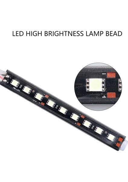 2x9 LED Buz Mavisi Araba Iç LED Dekoratif Işık Çubuğu Ortam Ayak Lambası Çakmak ile Atmosfer Işıkları Arka Işık 12V Oto Aksesuar (Yurt Dışından)