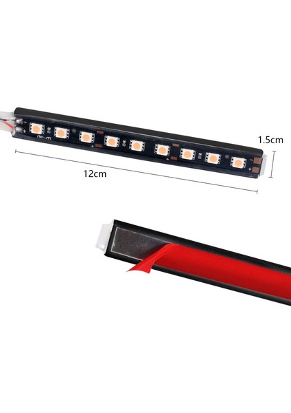 2x9 LED Buz Mavisi Araba Iç LED Dekoratif Işık Çubuğu Ortam Ayak Lambası Çakmak ile Atmosfer Işıkları Arka Işık 12V Oto Aksesuar (Yurt Dışından)