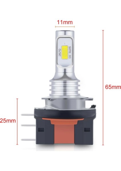 H15 Stili 8000K 2 Adet H15 H7 H4 LED Ampul Ar Far Gündüz Sürüş Işık 12V 6000K K Otomatik Sis Lambası Vw Audi Bmw (Yurt Dışından)