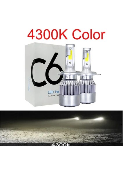 H1 Stili 4300K 2x H7 LED H11 H4 Hilo H1 H3 H8 Hb1 Hb3 Hb4 Hb5 H10 Hır2 H13 H16 H27 Araba Far Ampülük 4300K ​​6000K 8000K K Cob (Yurt Dışından)