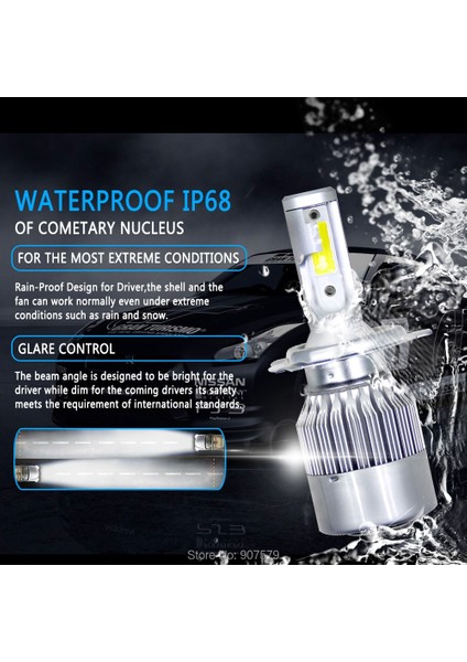 H1 Stili 4300K 2x H7 LED H11 H4 Hilo H1 H3 H8 Hb1 Hb3 Hb4 Hb5 H10 Hır2 H13 H16 H27 Araba Far Ampülük 4300K ​​6000K 8000K K Cob (Yurt Dışından) indirimleri