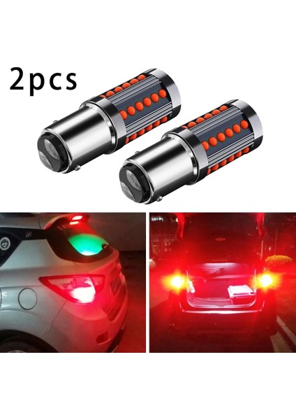 2x Beyaz 1157 BAY15D 2 Adet Kırmızı BAY15D Cob LED Ampuller Süper Parlak Araba Durdurma Fren Lambası Kuyruk Lambası Dcac A Alüminyum LED Ampul (Yurt Dışından)