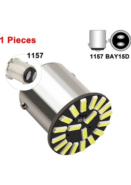 Sarı Stil BAY15D 1157 1 Adet P21W Ba LED Ampul Dönüş Sinyali Işık PY21W BAY15D LED 12V Md 7000K Araba Ters Fren Park Lambaları (Yurt Dışından)