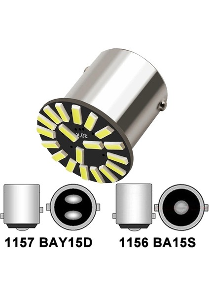 Sarı Stil BAY15D 1157 1 Adet P21W Ba LED Ampul Dönüş Sinyali Işık PY21W BAY15D LED 12V Md 7000K Araba Ters Fren Park Lambaları (Yurt Dışından)
