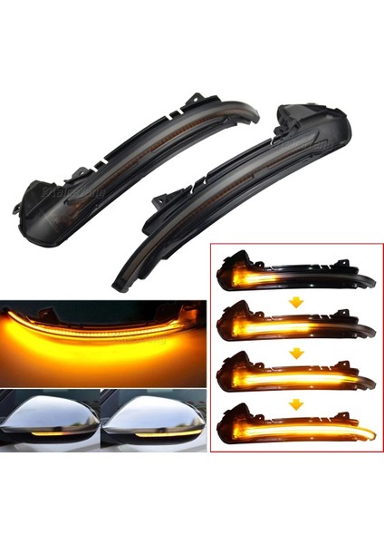 Audi A.5 Rg Için 2 Adet LED Dinamik Dönüş Sinyali Işığı Araba Yan Kanat Dikiz Aynası Flaşör Göstergesi (Yurt Dışından)
