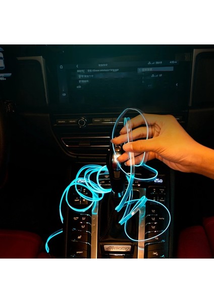 5 Milyon Stili Sarı Otomobil Atmosfer Lambası Araba Iç Aydınlatma LED Şerit Dekorasyon Çelenk Tel Halat Tüp Hattı Esnek Neon Işık USB Sürücü (Yurt Dışından)