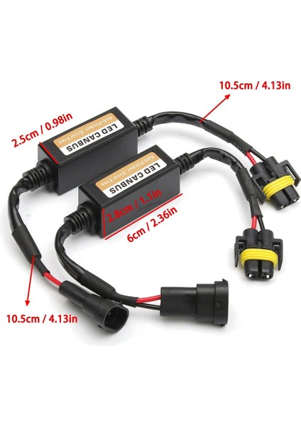 Kırmızı Anbus Dekoder H11 H8 H9 LED Canbus Adaptörü Hata Ücretsiz Ar Suv Sis Lambaları Için Far Ampul Kitleri Işık Kablo Demeti Adaptörü (Yurt Dışından)