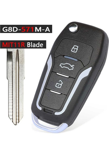 G8D-571M-A MIT11R Stili Keyecu 433MHZ ID46 Mitsubajero, Lancer ve Outlander Için Yükseltilmiş Flip 2 Düğmeli Uzaktan Anahtarlık Sol MIT11R Sağ Bıçak (Yurt Dışından)