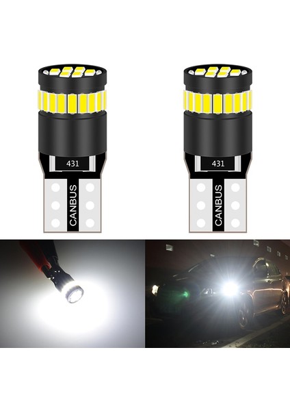 24SMD Gnal Lambası T10 W5W LED Canbus Ampuller Süper Parlak 54SMD LED Araba Iç Işıklar Plaka Okuma Lambası Beyaz (Yurt Dışından)