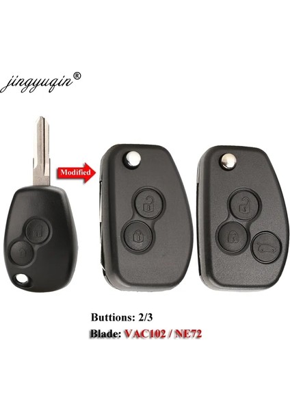 3 Düğme VAC102 Jingyuqin VAC102 NE72 Renault Renault Dacia Modus Logan Clio Espace Nissan Btn Flip Uzaktan Fob Kılıf Için Modifiye Anahtar Kabuk (Yurt Dışından) fiyatları