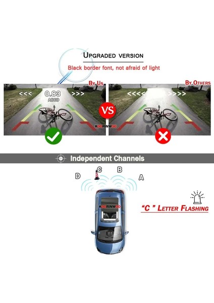 Siyah Koorinwoo Orijinal Parktronic Çift Çekirdekli Video Otopark Sensörü 4 Yedek Radar Alarm Sistemi Ses Video Sistemi Görünür Mesafe (Yurt Dışından) indirimleri