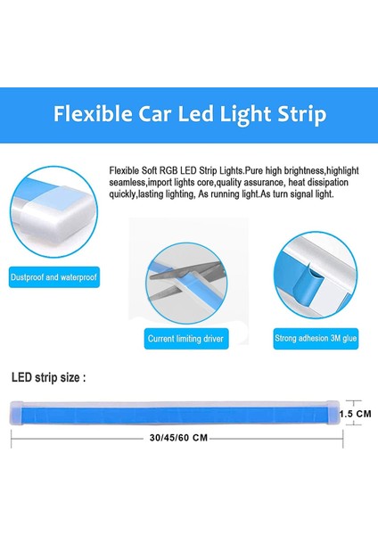 45CM Tarzı Pembe Dönüş Sarı Anmıngpu 1 Çift Sıralı Drl LED Şerit Dönüş Sinyali Işık Sarı Parlak Esnek Drl LED Gündüz Çalışan Işık Araba Far Için (Yurt Dışından)