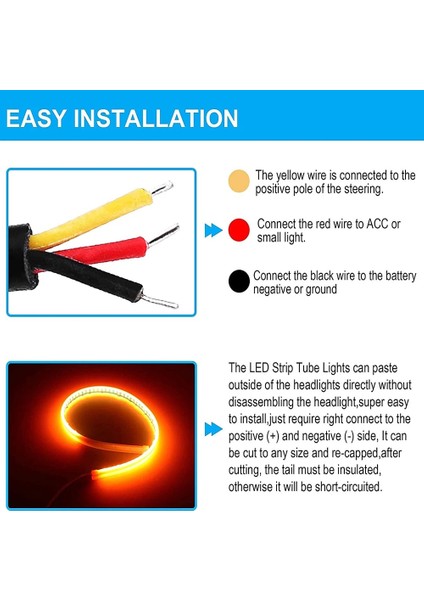 45CM Tarzı Pembe Dönüş Sarı Anmıngpu 1 Çift Sıralı Drl LED Şerit Dönüş Sinyali Işık Sarı Parlak Esnek Drl LED Gündüz Çalışan Işık Araba Far Için (Yurt Dışından)