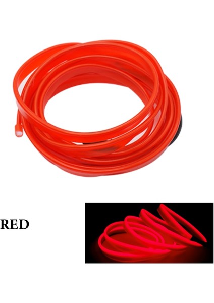 5m-Usb Stili Kırmızı Araba Iç Aydınlatma Garland Tel Halat Tüp Hattı LED Şerit Dekorasyon Sigara Sürücülü Esnek Neon Işık (Yurt Dışından)