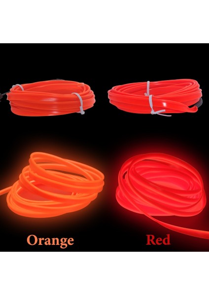 5m-Usb Stili Kırmızı Araba Iç Aydınlatma Garland Tel Halat Tüp Hattı LED Şerit Dekorasyon Sigara Sürücülü Esnek Neon Işık (Yurt Dışından) fırsatları