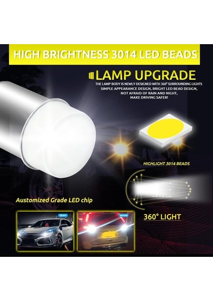 1157 BAY15D Stili Kırmızı Baw LED Ampul BAY15D P LED Işık R5W R10W Araba Sis Farları Drl Dönüş Sinyali Lambası 12V Beyaz Kırmızı Sarı (Yurt Dışından) modelleri