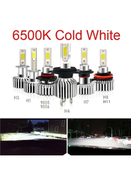 H11 Stili 6500K W Lm Araba LED Far Ampülleri H Hb Hb3 H4 H7 H8 H9 H1 Uzun Far Ampul Sis Lambası Için Mini Far Kiti (Yurt Dışından)
