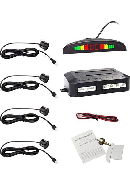 6 Sensör Stili 300 Gri Eunavi Oto Parktronic LED Park Sensörü Kiti Sensörleri Tüm Araba Için Evrensel Ters Yardım Yedekleme Radar Monitör Sistemi (Yurt Dışından) fırsatları