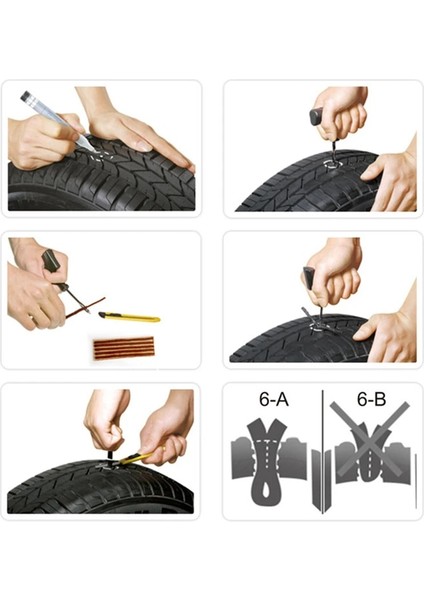 Xiyu Shop 50 Adet Tarzı Onarım Kurtarma Kiti Aracı Araba Bisiklet Oto Motosiklet Kamyon Lastiği Tubeless Conta Şerit Fişi Delinme Lastiği Onarım Araçları (Yurt Dışından)