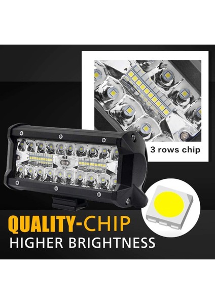 Xiyu Shop Tek Tel Tek Kurşun Stili Tripcraft 3rows LED Bar 4- LED Işık Çubuğu LED Çalışma Işığı, Araba Traktör Teknesi Için Birleşik Işın Offroad 4x4 Kamyon Suv Atv 12V 24V (Yurt Dışından)