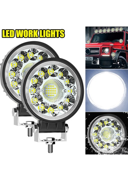 2 Adet Yuvarlak Stil W 6500K LED Bar Offroad 4x4 Spot 12V 24V Jeep Kamyon Araba Traktör Suv Atv Barra Için Çalışma Işık Bar LED Farlar (Yurt Dışından) indirimleri