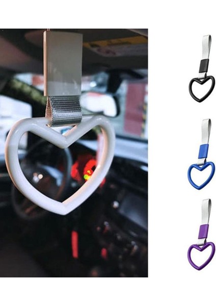 Beyaz Stil Naylon Kayış Araba Çekme Halkası Kolu Askı Charm Yuvarlak Jdm Halka Şekillendirici Sürüklenme Kayışı Araba Oyuncak Metro Tsurikawa Otobüs Tren Kolu (Yurt Dışından)