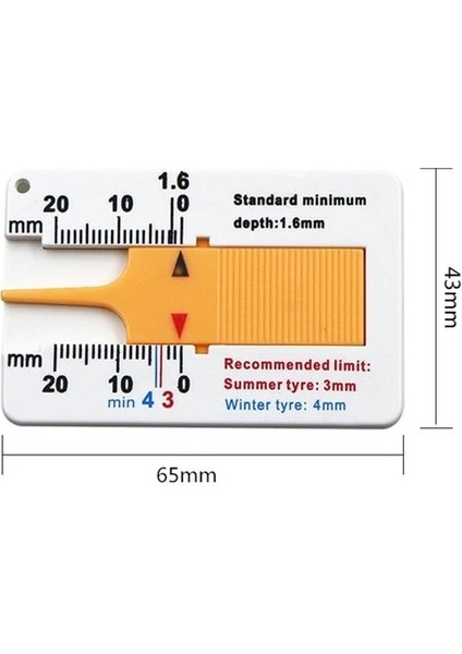Sarı Stil Ölçü Aleti Ölçme Malzemeleri Gösterge Metal Işleme Oto Araba Lastiği Okuma Derinliği Ölçer Derinlik Ölçer Sayfa Motosiklet (Yurt Dışından)
