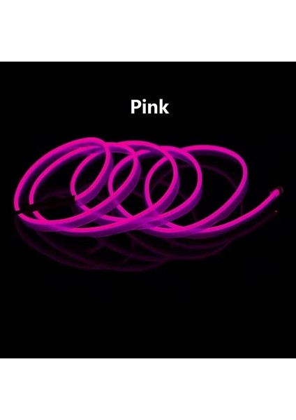1 Milyon Stili Pembe Otomobil Atmosfer Lambası Araba Iç Aydınlatma LED Şerit Dekorasyon Çelenk Tel Halat Tüp Hattı Esnek Neon Işık USB Sürücü (Yurt Dışından)