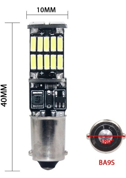 Kırmızı Stil BA9S 1 Adet Canbus BA9S BAX9S BAY9S H21W T4W H6W W5W LED T10 LED LED Yan Kama Işık Iç Sinyal Lambası 12V Beyaz (Yurt Dışından)