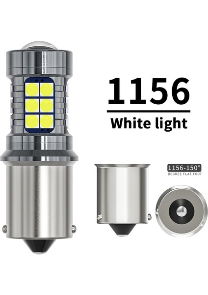 Beyaz Stil 1156 BAU15S PY21W Yeni Araba LED Ampüller T15 W16W WY16W Canbus Hata Yok Otomatik Yedekleme Rezerv Işıkları Kuyruk Fren Lambası Smd Amber Kırmızı Beyaz 6000K 12V (Yurt Dışından)