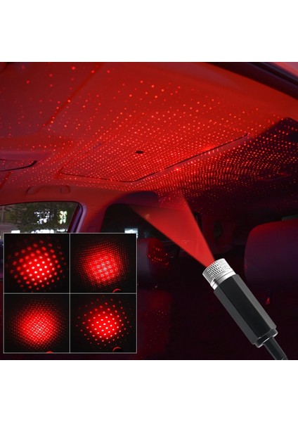 Kırmızı Araba LED Iç Işıklar Yıldızlı Gökyüzü Tavan Çatı Yıldız Gece Lambası Romantik Projektör USB Atmosfer Lambası Ayarlanabilir Galaxy Işıkları (Yurt Dışından)