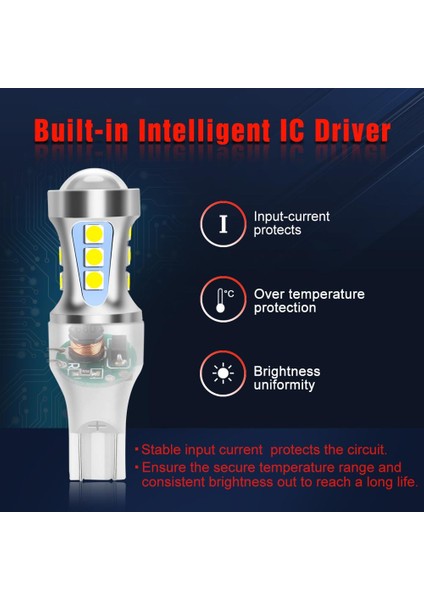 2 Adet T15 LED Ampul W16W LED Canbus Lamlm Md Süper Parlak Araba Ters Yedekleme Lightk Beyaz 12V Oto (Yurt Dışından) fırsatları