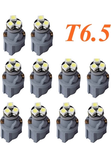 Beyaz Stil T6.5 W5W B8.5d B8.4d B8.3d LED Ampuller Araba Gösterge Paneli Lambası Otomatik Gösterge Paneli Isınma Gösterge Işığı (Yurt Dışından)