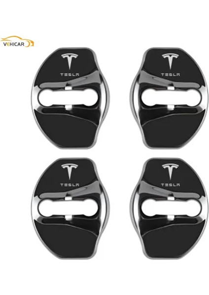 Siyah Stil Vehıcar Araba Kapı Kilidi Kapağı Toka Koruyucu Pas Kapak Sticker Tesla Modeli 3 Model Y Aksesuarları Dekorasyon (Yurt Dışından)