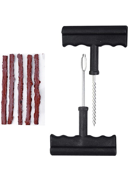 Siyah Set Stili Araba Lastiği Tamir Aletleri Kiti Araba Tubeless Lastik Tamir Kauçuk Şeritleri Tubeless Lastik Delinme Saplama Tapa Seti Инструменты Для Гаража (Yurt Dışından)