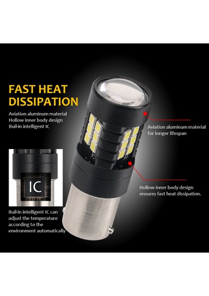 Sarı Stil 7440 T20 2x Araba LED Ampul Canbus Tt Baw BAY15D Araba 12 V Beyaz Amber Için Otomatik Geri Lambası (Yurt Dışından)