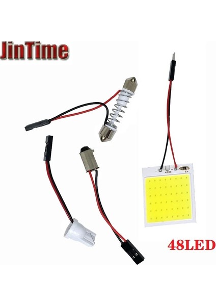 48 LED Otomobil Xenon Hıd Cob LED Kubbe Harita Ampul Oto Araba Iç Panel Lambası T10 BA9S Festoon Adaptörü Dc 12V Beyaz (Yurt Dışından) indirimleri