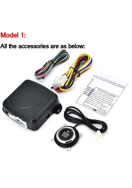 Model 1 Stili 12V Oto Araba Anahtarsız Giriş Çalıştırma Sistemi Tek Çalıştırma Durdurma Motor Basma Düğmesi Araç Alarmı Pke Uzaktan Otomatik Çalıştırma Drog (Yurt Dışından)