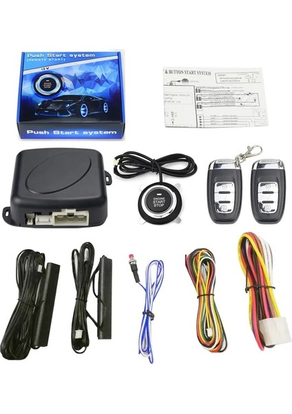 Model 1 Stili 12V Oto Araba Anahtarsız Giriş Çalıştırma Sistemi Tek Çalıştırma Durdurma Motor Basma Düğmesi Araç Alarmı Pke Uzaktan Otomatik Çalıştırma Drog (Yurt Dışından)