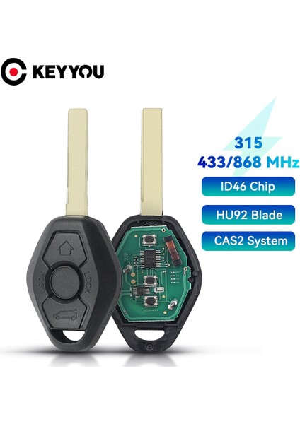 315 Lp Mhz Stili Keyyou Cas2 Sistemi Araba Uzaktan Anahtarı Bmw Caeries E46 E60 E83 E53 E36 Ehz Kımlığı HU92 Blade ile (Yurt Dışından)