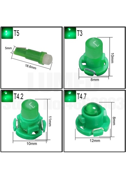 Yeşil Stil T4.2 Led'i T5 Araba LED Işıkları B8.5 LED Iç Lamba Pano Otomatik Gösterge Gösterge Işığı Dc 12V (Yurt Dışından)