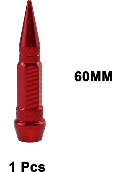 60MM Kırmızı 1 Adet Stil 1 Adet Evrensel Alüminyum Alaşım Motosiklet Araba Oto Bisiklet Başak Şekli Toz Geçirmez Lastik Tekerlek Kök Vana Kapakları Araba Styling Tunning (Yurt Dışından)