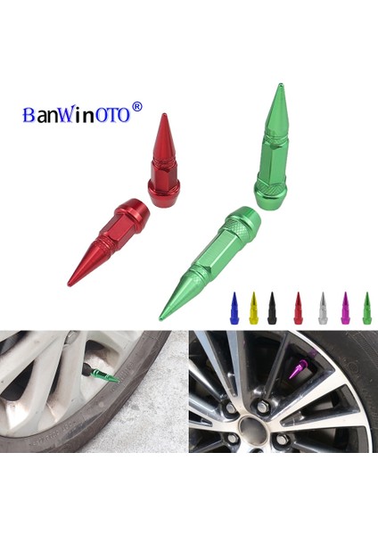 60MM Kırmızı 1 Adet Stil 1 Adet Evrensel Alüminyum Alaşım Motosiklet Araba Oto Bisiklet Başak Şekli Toz Geçirmez Lastik Tekerlek Kök Vana Kapakları Araba Styling Tunning (Yurt Dışından)