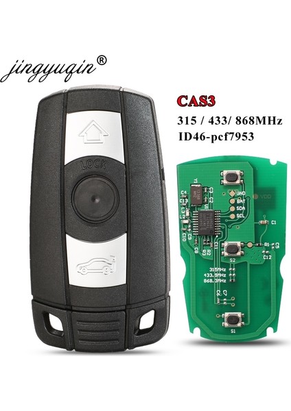 Yarım Akıllı Tam Anahtar Stili 868MHZ Jingyuqin Araba Uzaktan Akıllı Anahtar 315MHZ 868MHZ Bmw Serisi Için Cas3 X5 X6 Z4 Araba Anahtarsız Kontrol Verici Çip (Yurt Dışından)