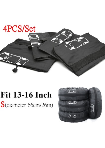 4 Adet Beyaz 13-16 Inç Tarzı Su Geçirmez Evrensel ve Yedek Lastik Kılıfı Polyester Araba Lastikleri Saklama Çantası Taşıyıcı Oto Lastik Tekerlek Koruyucu Toz Geçirmez (Yurt Dışından)
