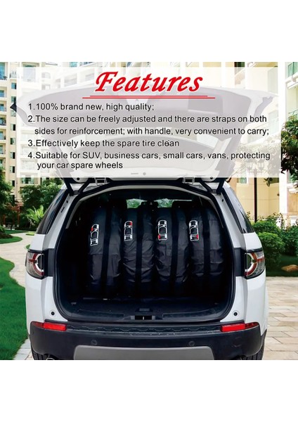 4 Adet Beyaz 13-16 Inç Tarzı Su Geçirmez Evrensel ve Yedek Lastik Kılıfı Polyester Araba Lastikleri Saklama Çantası Taşıyıcı Oto Lastik Tekerlek Koruyucu Toz Geçirmez (Yurt Dışından) indirimleri
